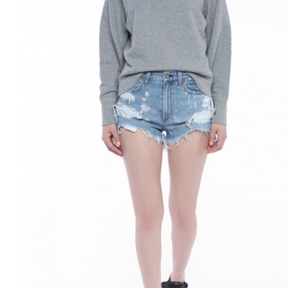 Rag & Bone Women's  Broken Land Cutoff Shorts Denim Mid Rise Blue  Sz 26 NWOT